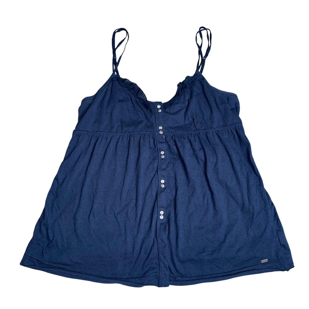 Aeropostale Babydoll Cami Top Womens Large Navy Blue Excellent Y2K Tie Back